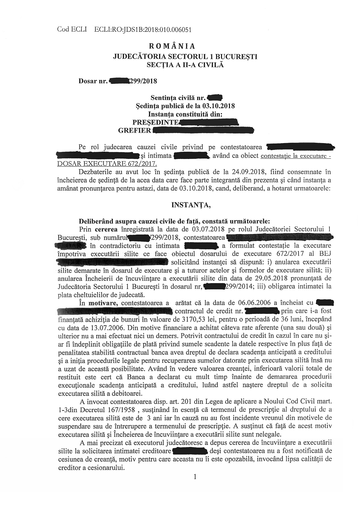 Dosar Hotarare Judecatoreasca 2017 castigat in instanta