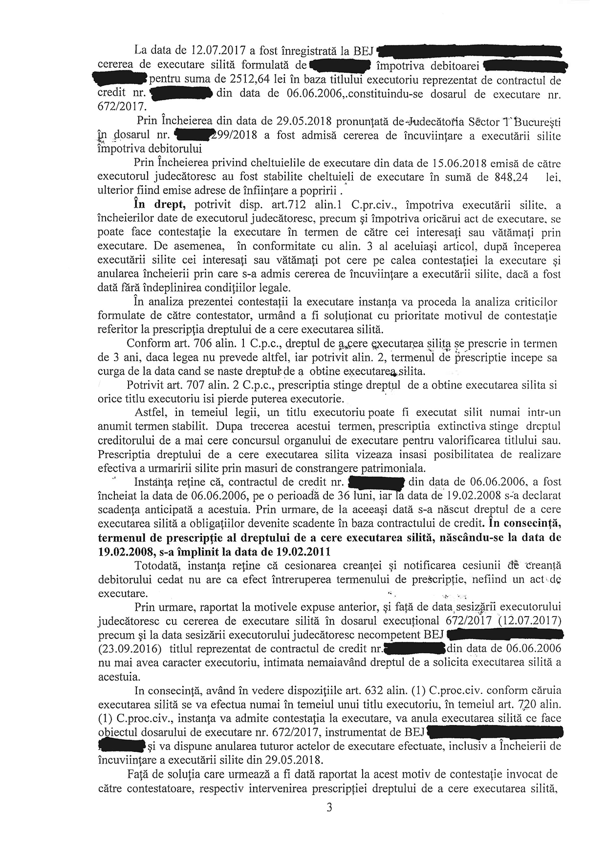 Dosar Hotarare Judecatoreasca 2017 castigat in instanta