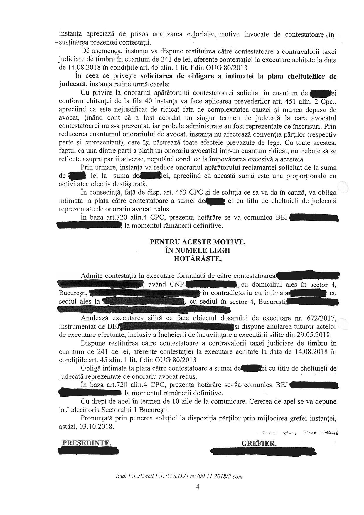 Dosar Hotarare Judecatoreasca 2017 castigat in instanta